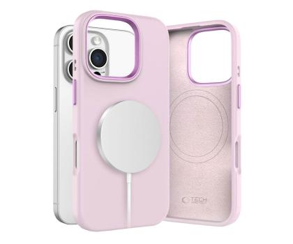 Etui do telefonów TECH-PROTECT Silicone Pure Magsafe do iPhone 16 Pro pink pearl 5906302372577